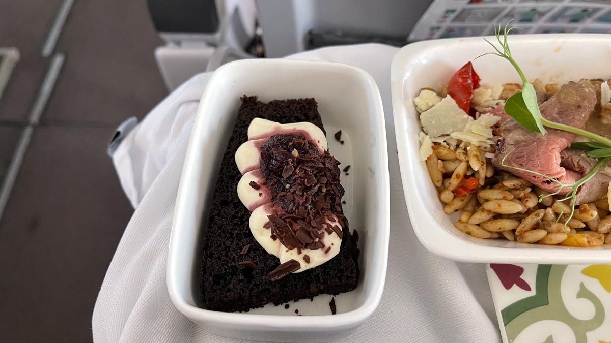 a brownie and a bowl of food