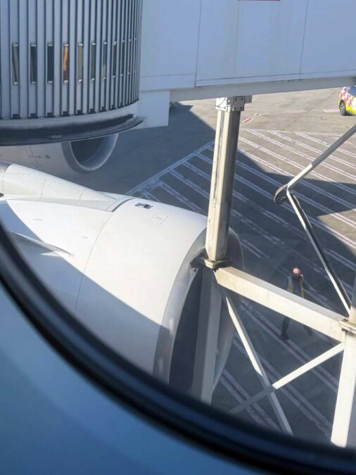 a view from a window of an airplane