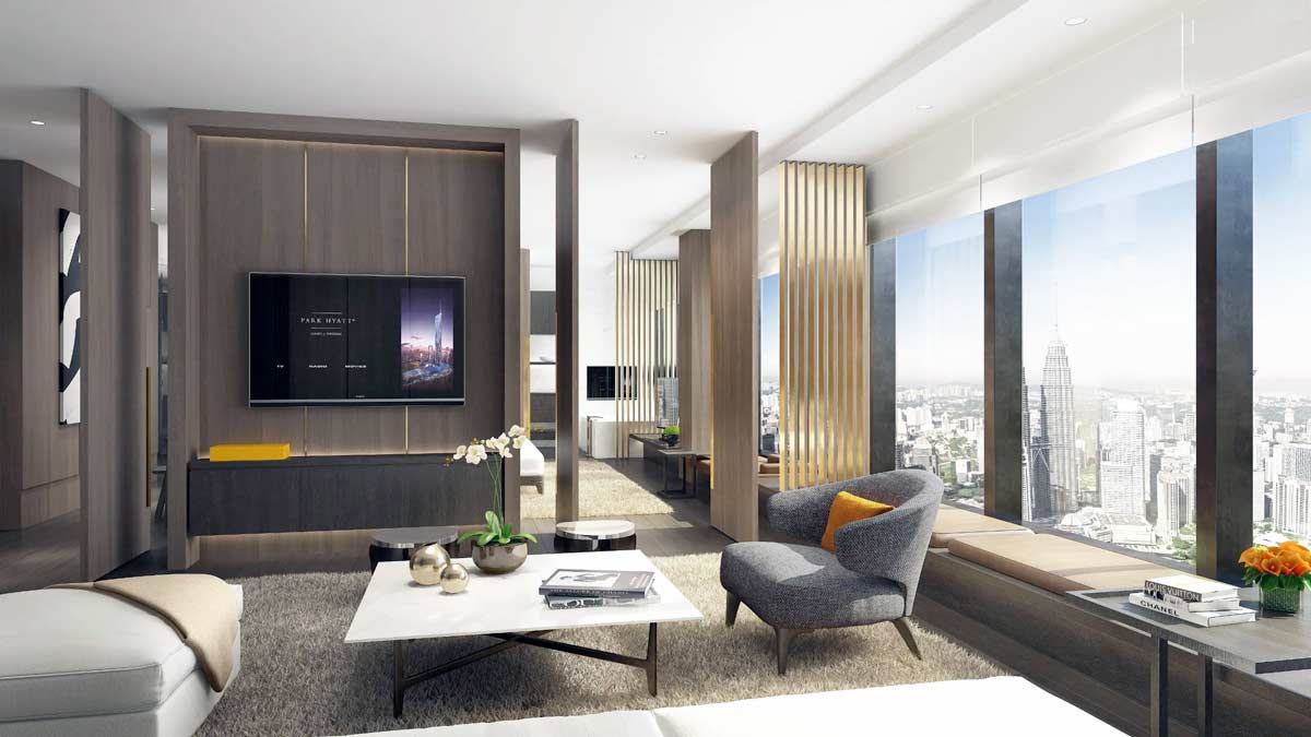a living room with a tv and a couch