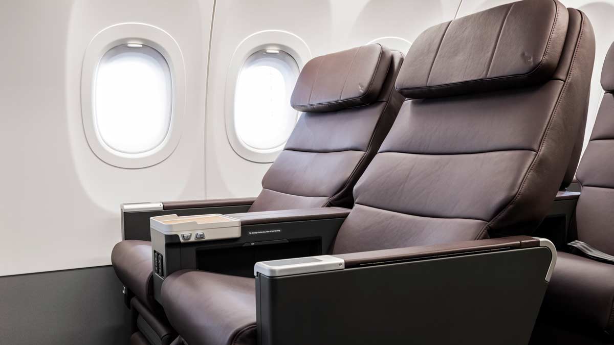 a row of seats in an airplane