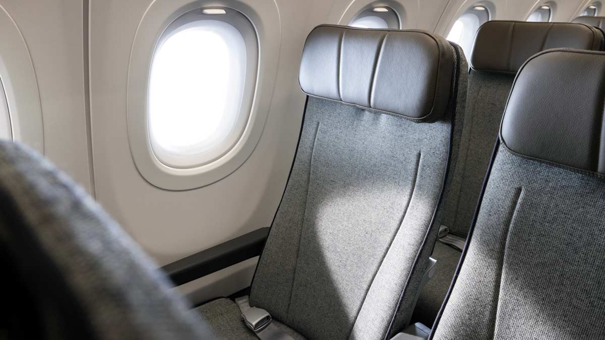 a seat in an airplane