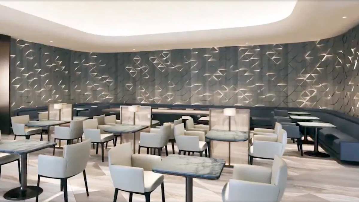 a room with tables and chairs