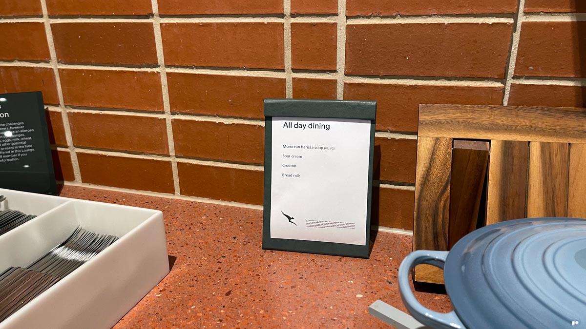 a menu on a counter