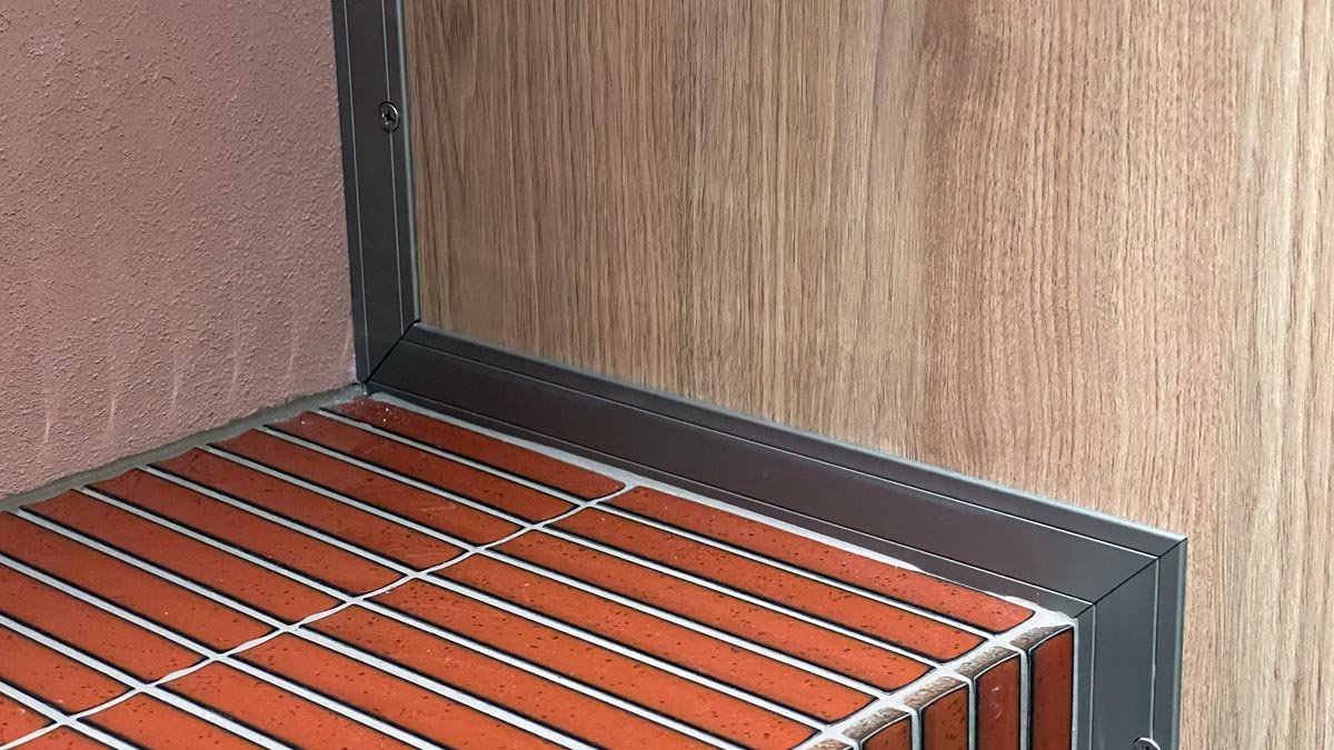 a close up of a tile floor