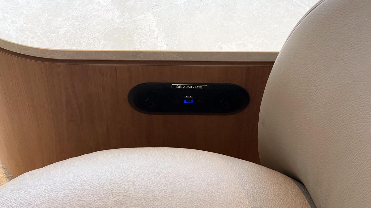 a speaker on a chair