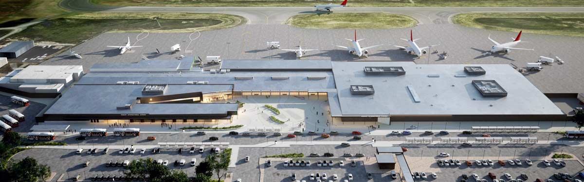 aerial view of an airport