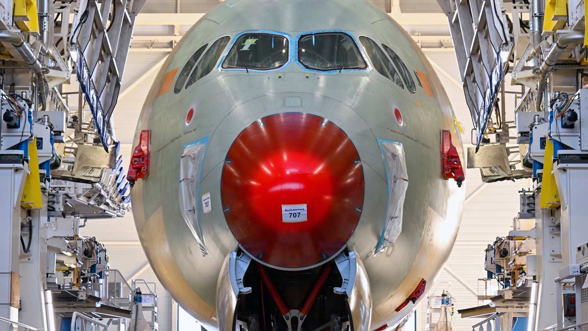 the front of a plane in a swinger