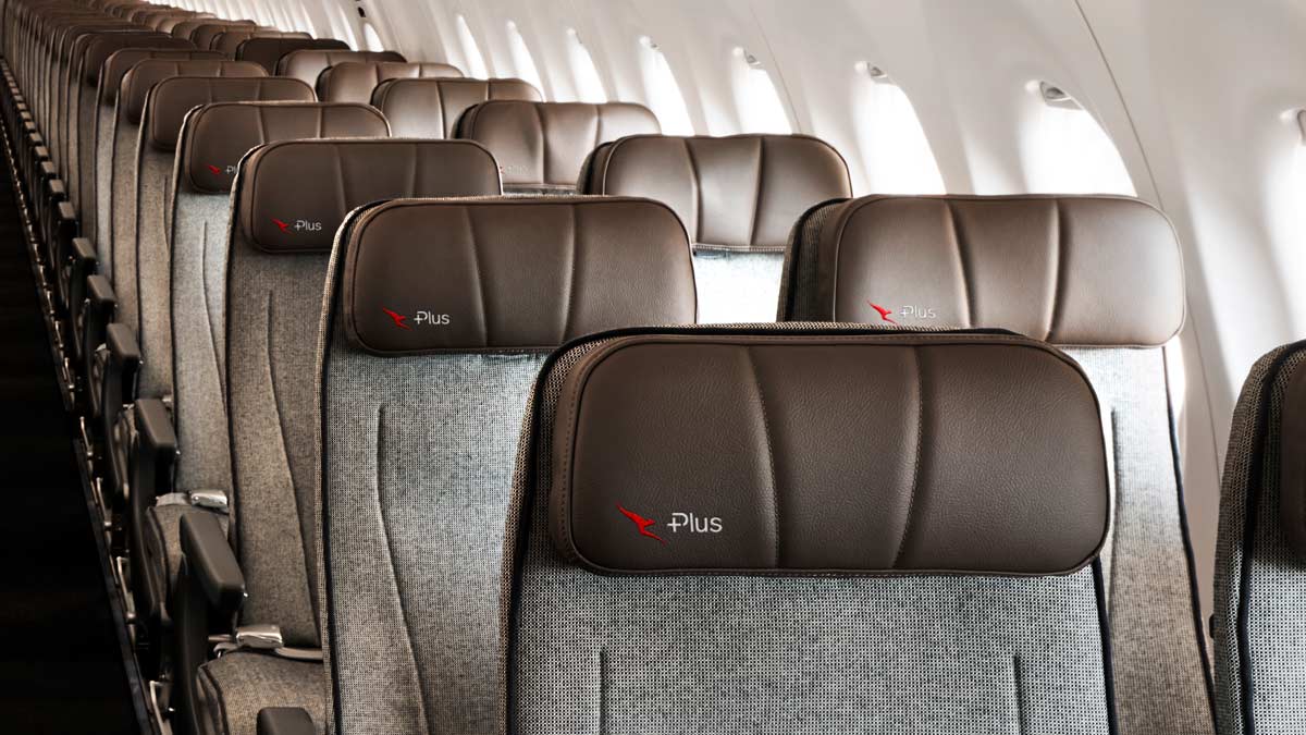 a row of seats on an airplane