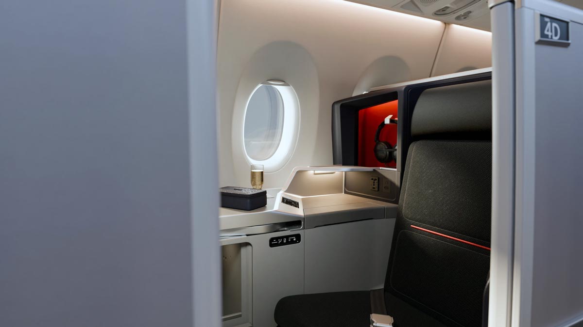 a seat in an airplane