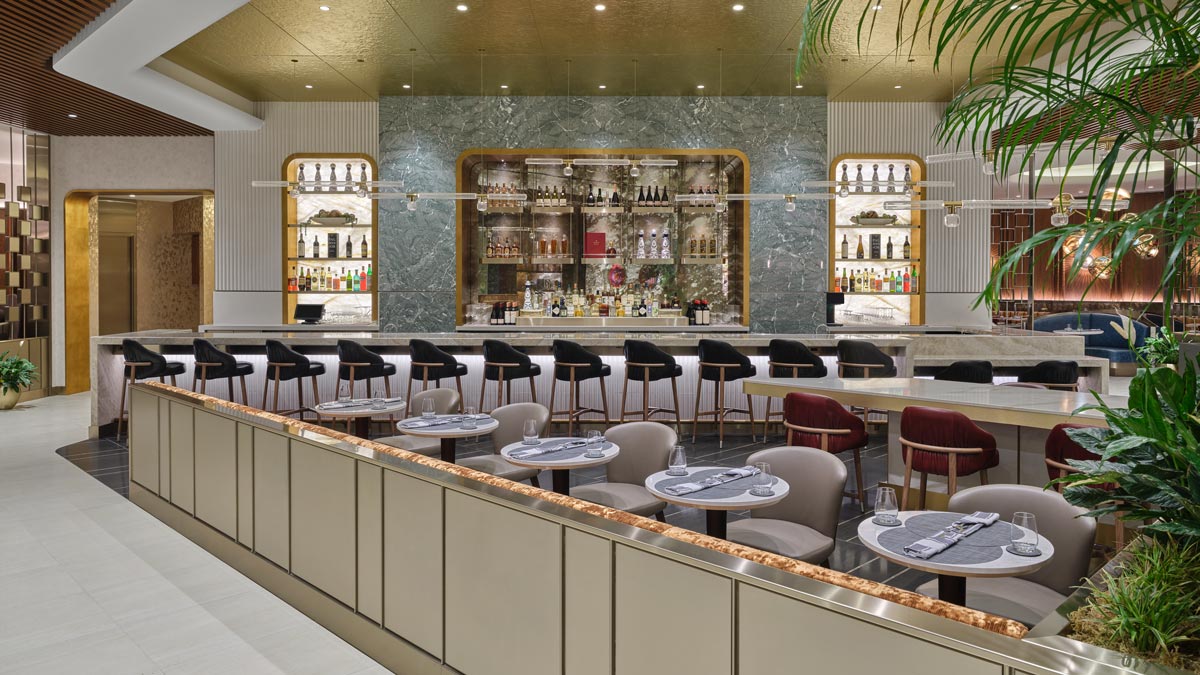 a restaurant with tables and chairs