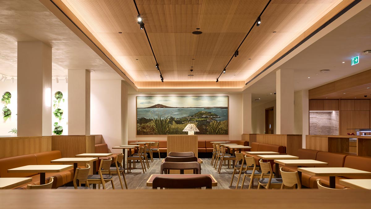 a room with tables and chairs