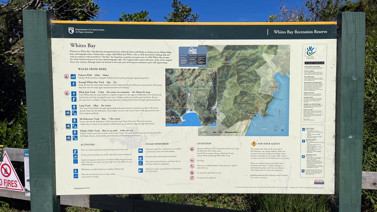 a sign with a map and information