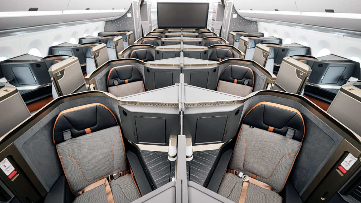 a row of seats in an airplane