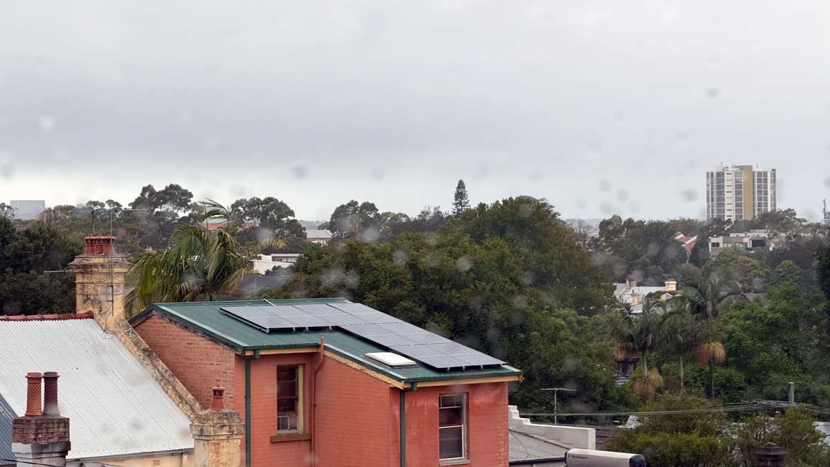 a rooftop of a building with solar panels