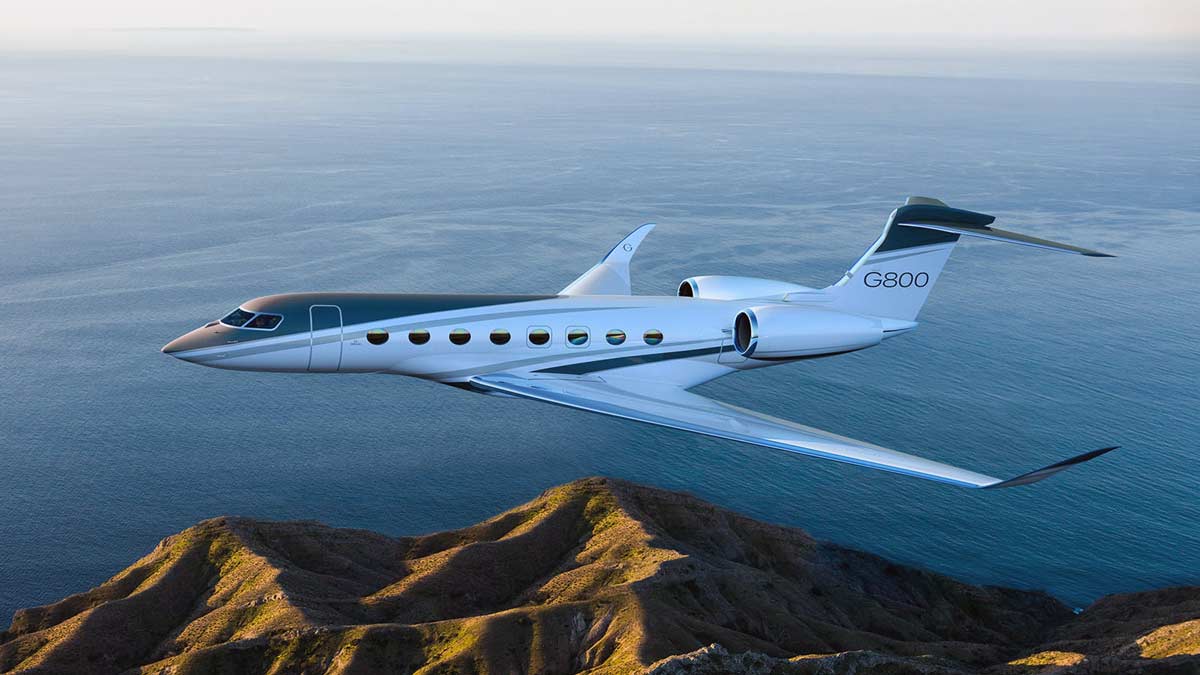 a plane flying over water