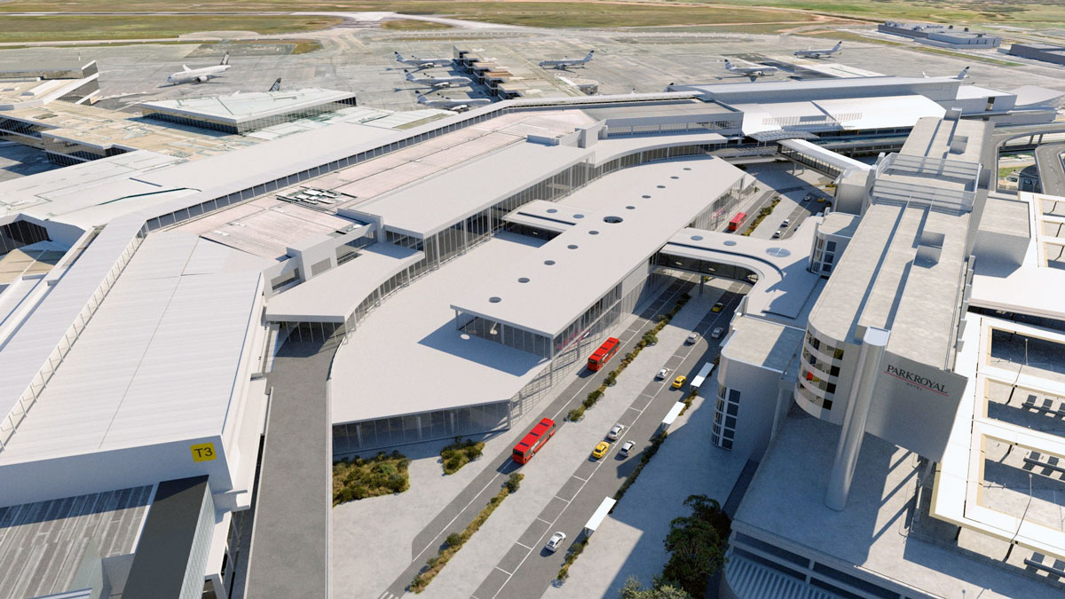 an aerial view of a building