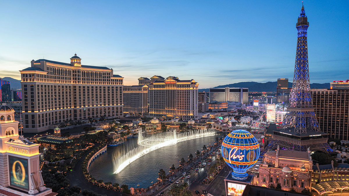 a city with a fountain in the middle