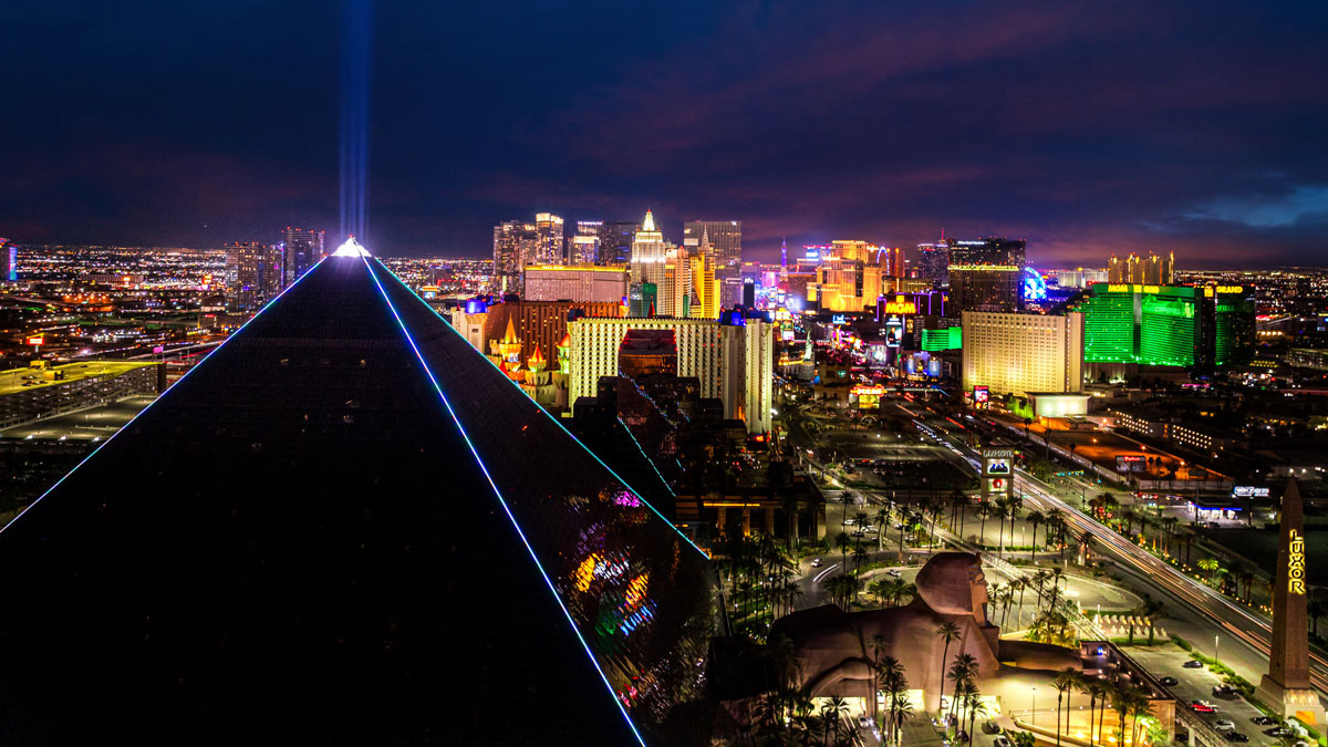 a city with lights at night