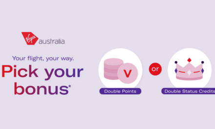 VIRGIN AUSTRALIA: Double Status Credits in ‘Pick your bonus’ promo.  A longer runway than Qantas